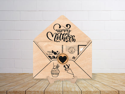 Mother's Day Envelope Card SVG Laser Cut File for Glowforge and xTool