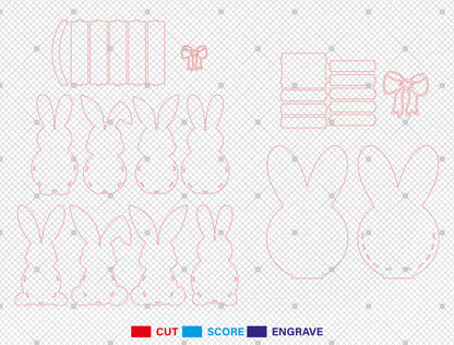Simple Bunny Egg Holder Stand SVG Easter 8 Designs for Glowforge and xTool