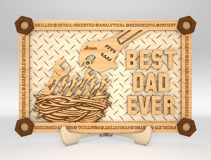 Best Dad Ever Tool Sign SVG Laser Cut File for Glowforge and LightBurn