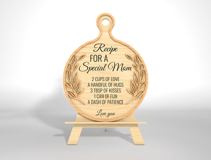 Mother's Day Cutting Board Recipe Mom SVG Bundle for LightBurn and xTool