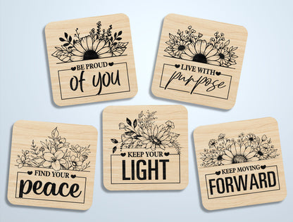 Motivational Fridge Magnet SVG Bundle for Glowforge and LightBurn