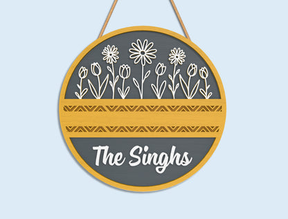 Personalized Family Name Sign SVG Laser Cut File for Glowforge