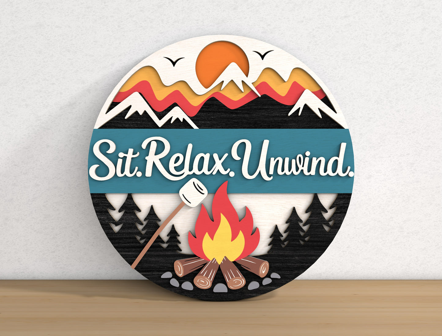 Camping Adventure SVG Bundle with 9 Camper Signs for Glowforge and xTool