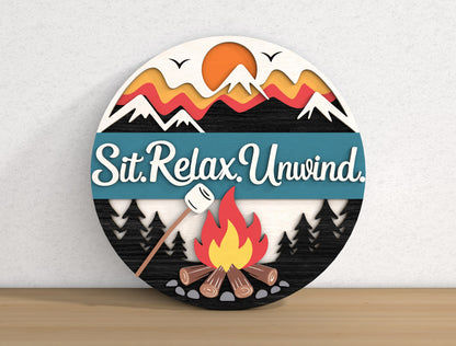 Camping Adventure SVG Bundle with 9 Camper Signs for Glowforge and xTool