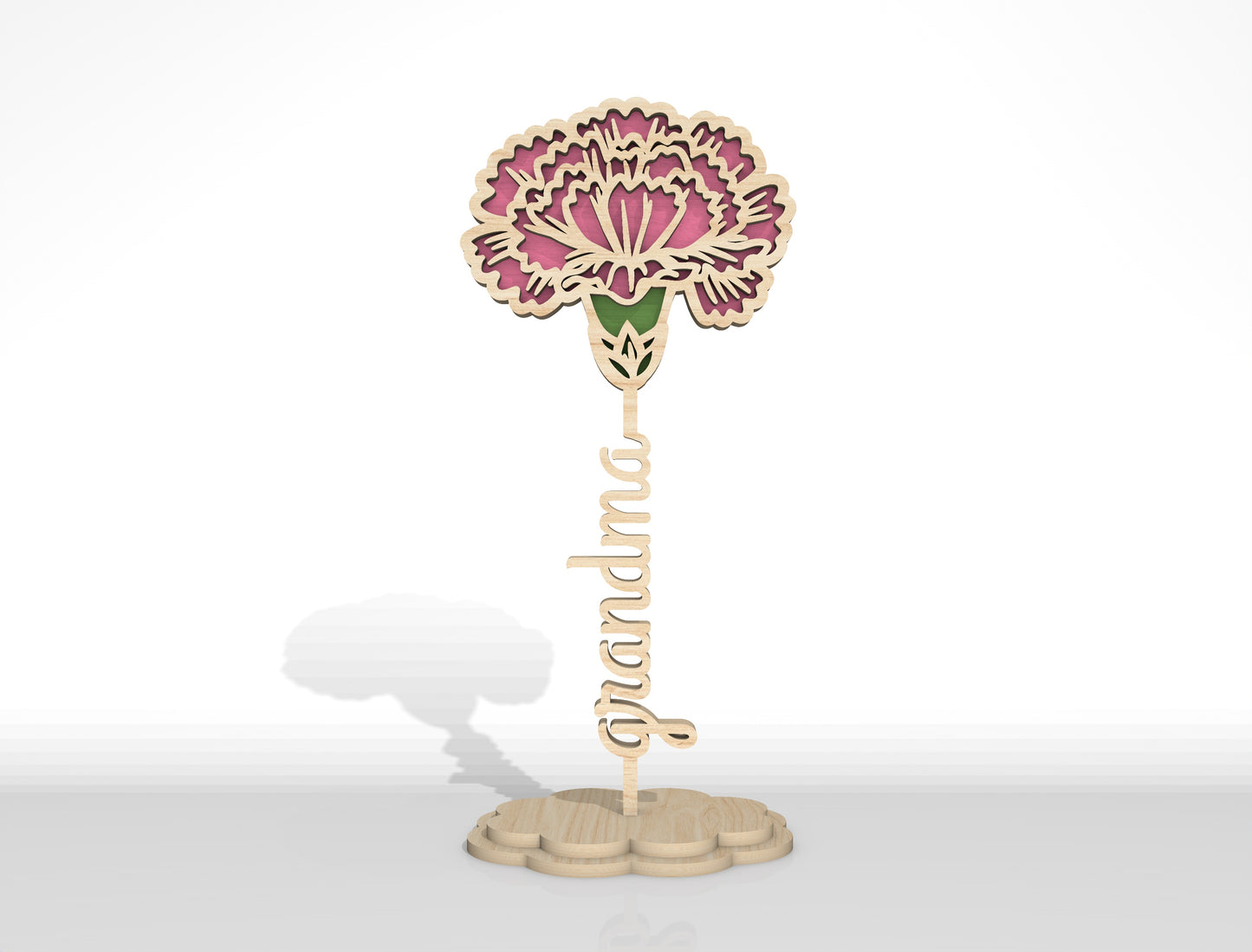 Personalized Standing Flower Name Sign SVG Laser Cut File for Glowforge and xTool