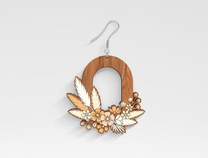 Floral Arch Earring SVG Bundle for Glowforge and LightBurn