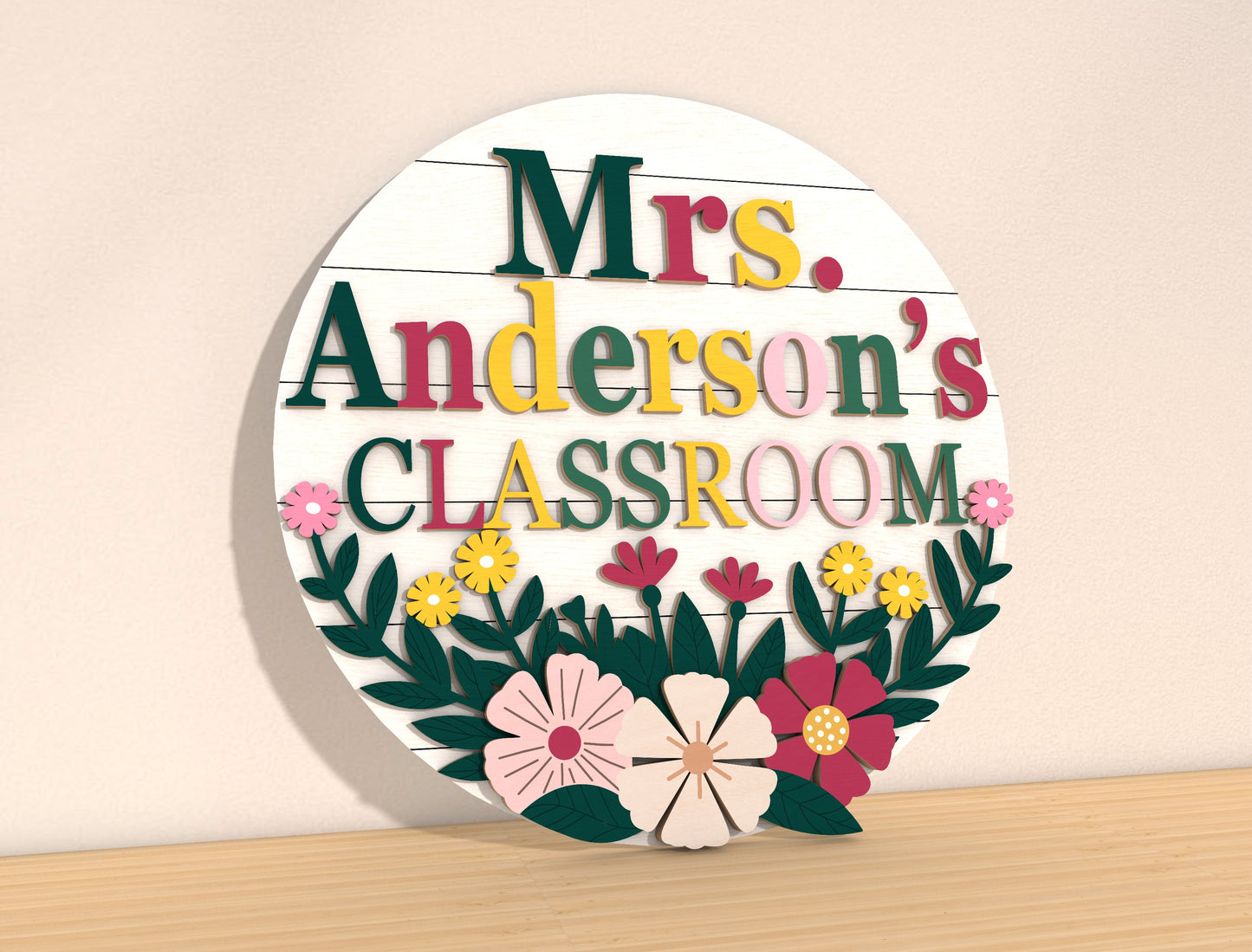Teacher Apple Door Sign SVG Bundle Laser Cut File for Glowforge and xTool