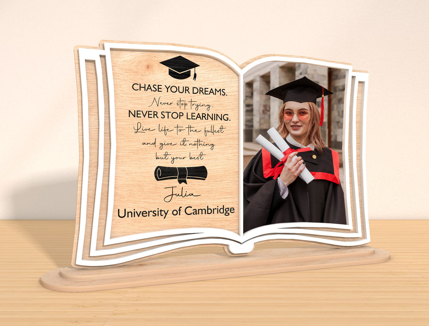 Graduation Photo Frame Book SVG Laser Cut File for Glowforge and xTool