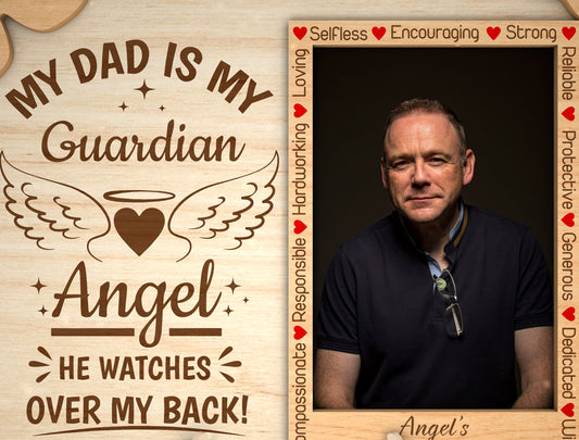 Dad Memorial Photo Frame SVG Laser Cut File for LightBurn and xTool