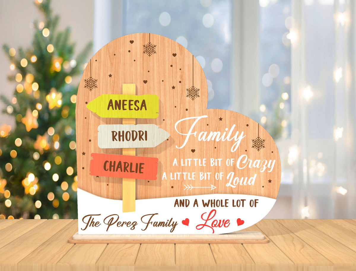 Personalized Family Name Sign SVG Laser Cut Tabletop Decor