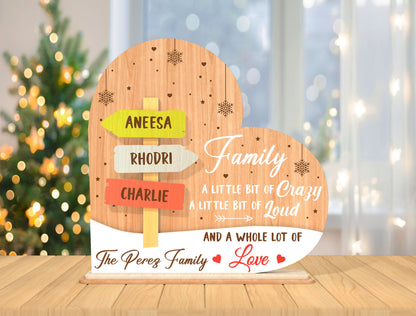 Personalized Family Name Sign SVG Laser Cut Tabletop Decor