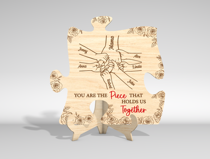 "You Are The Piece" Family Puzzle Sign SVG for Glowforge and xTool