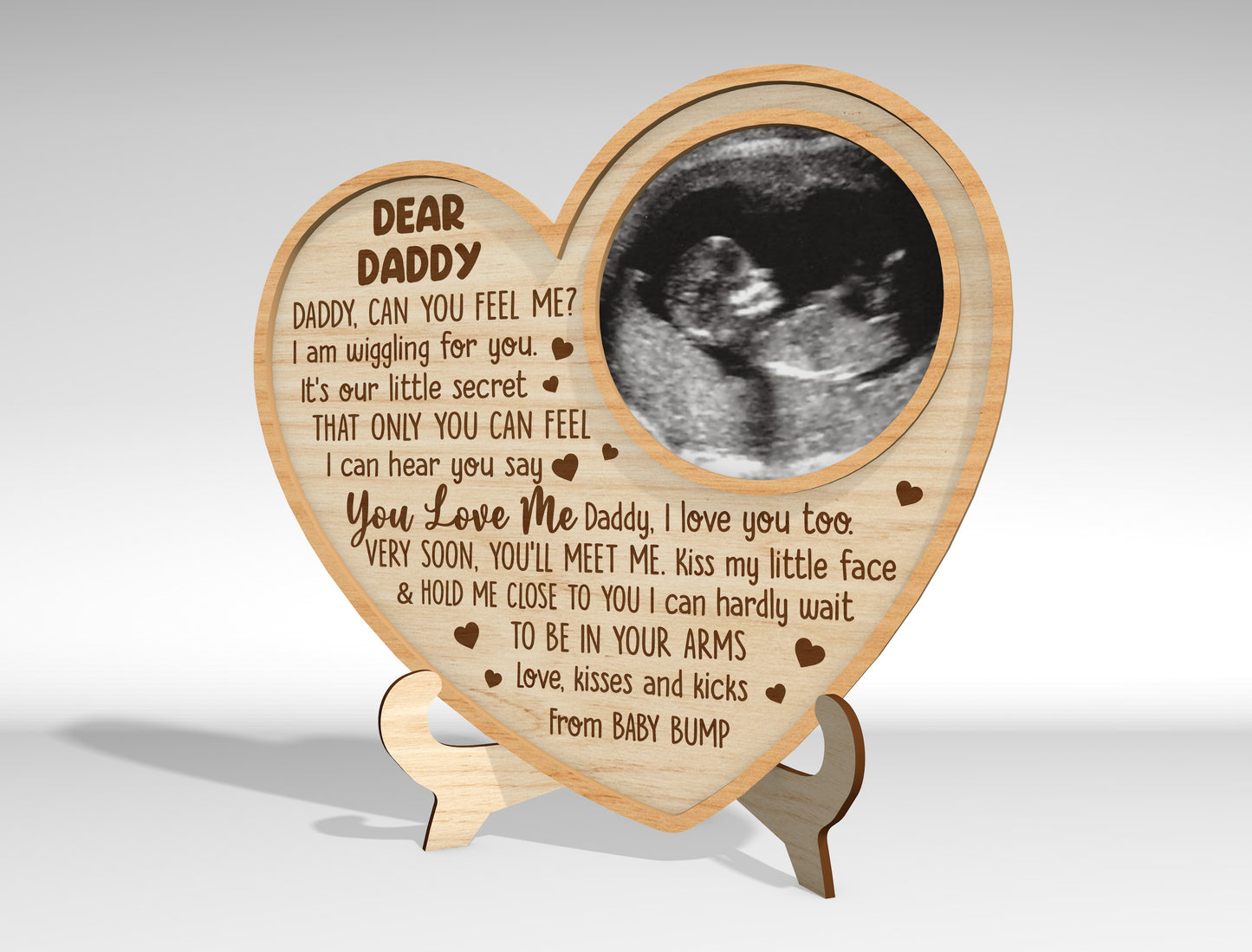Ultrasound Mom and Dad Heart Sign SVG Bundle for Glowforge