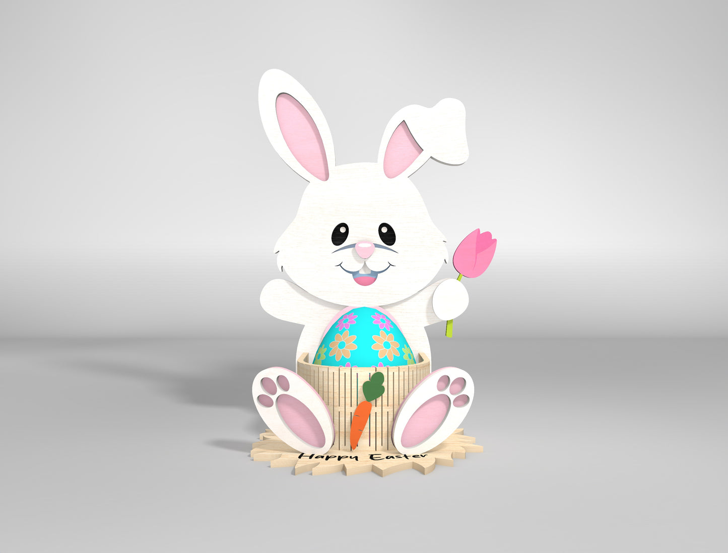 Cute Bunny Egg Holder Stand SVG Easter 4 Designs for Glowforge and xTool