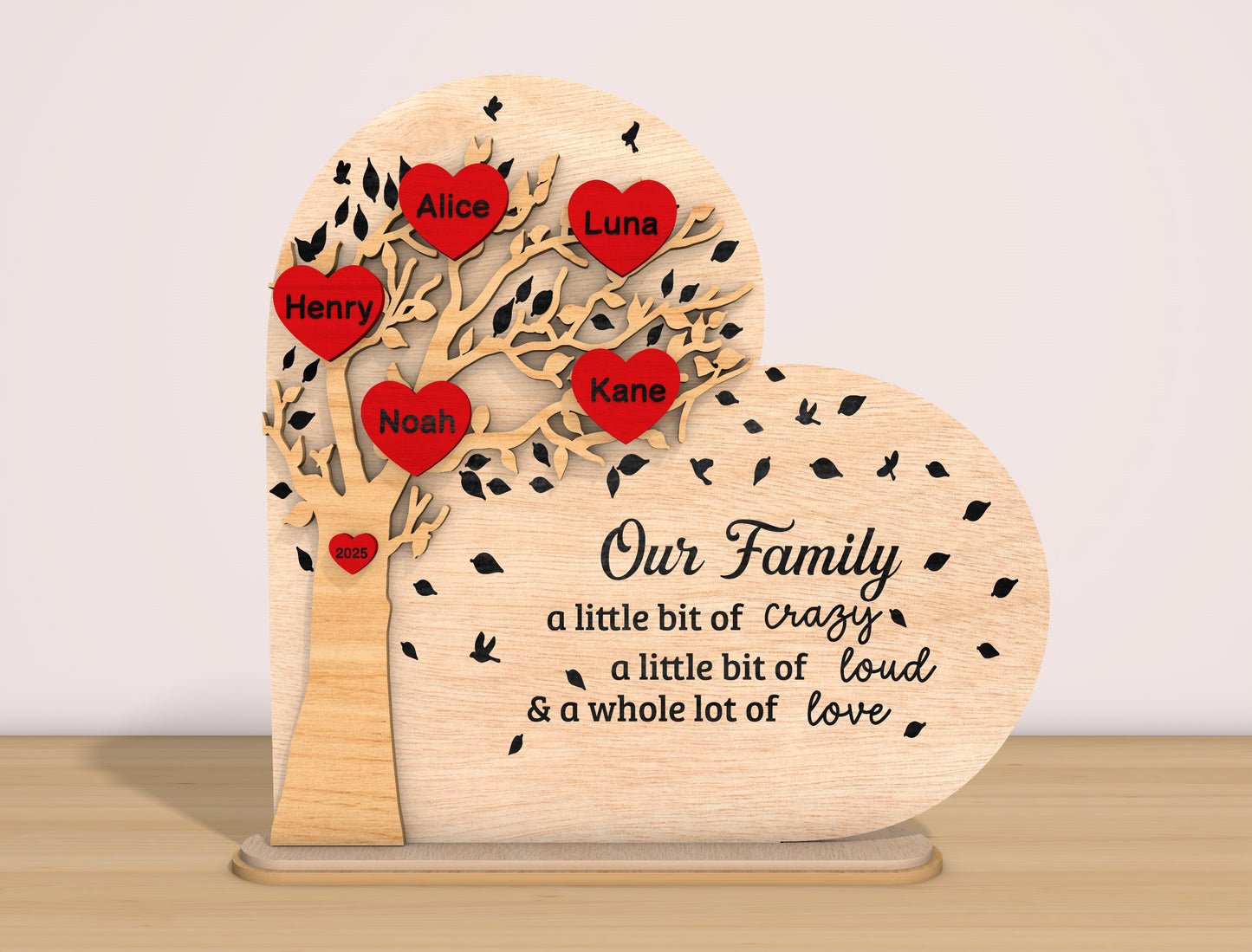 Family Tree Heart Sign SVG Bundle Our Family Quote for LightBurn