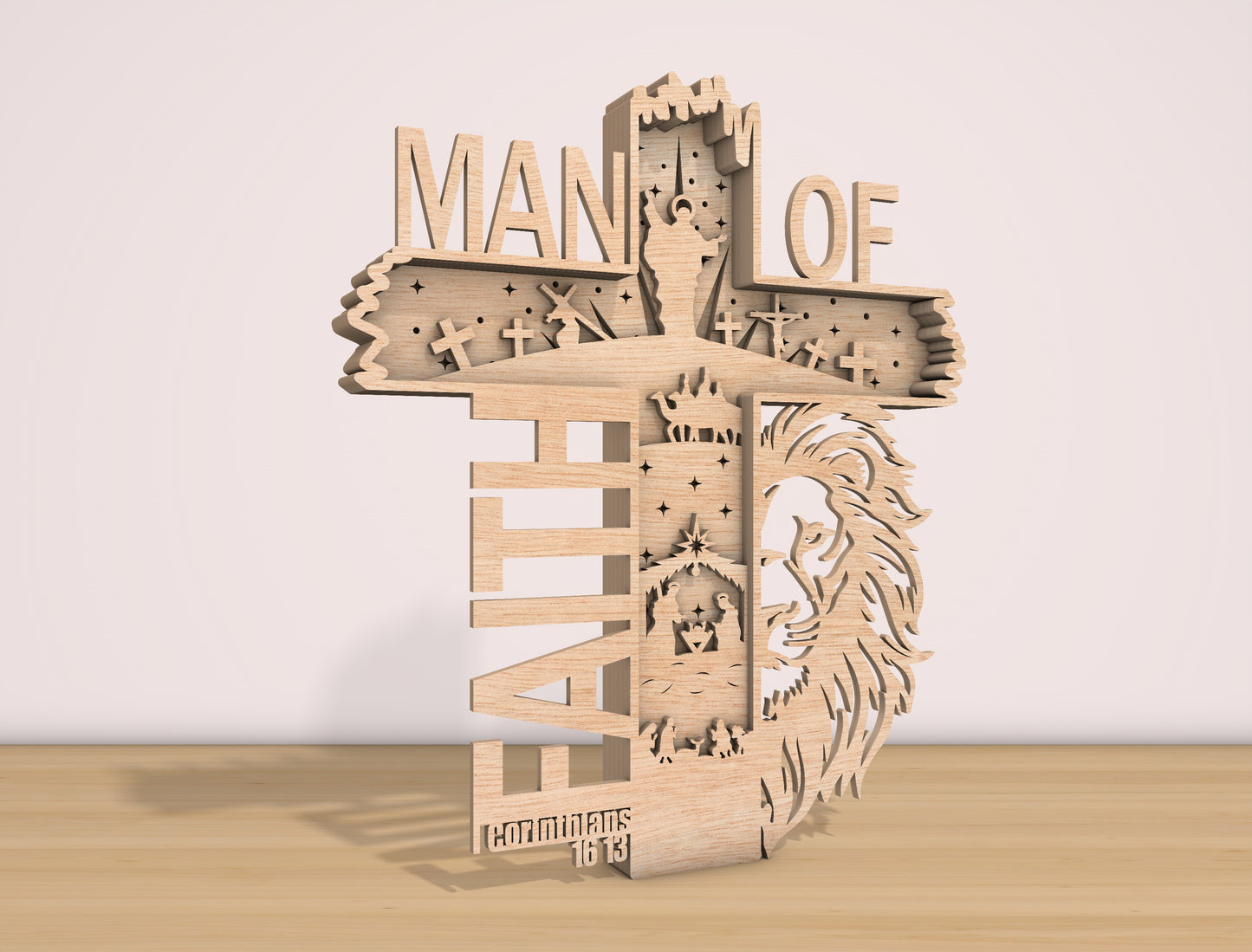 Man of God Son of Man Multilayer Cross SVG Bundle for Glowforge and xTool