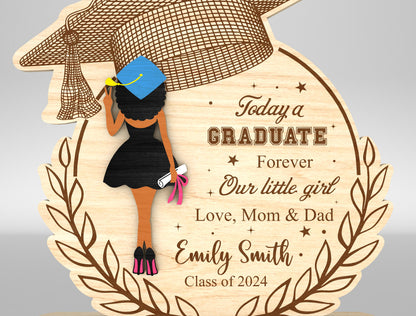 Personalized Graduation Girl Sign SVG for Glowforge and LightBurn