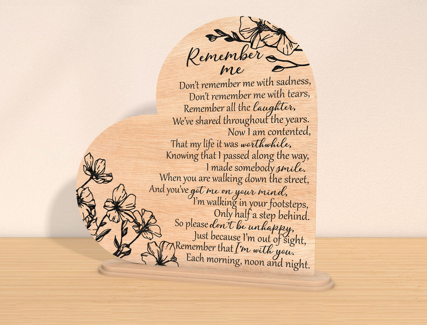 Remember Me Memorial SVG Laser Cut File for Glowforge