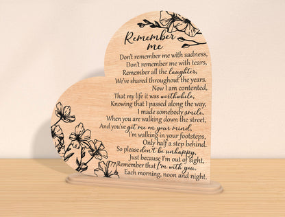 Remember Me Memorial SVG Laser Cut File for Glowforge