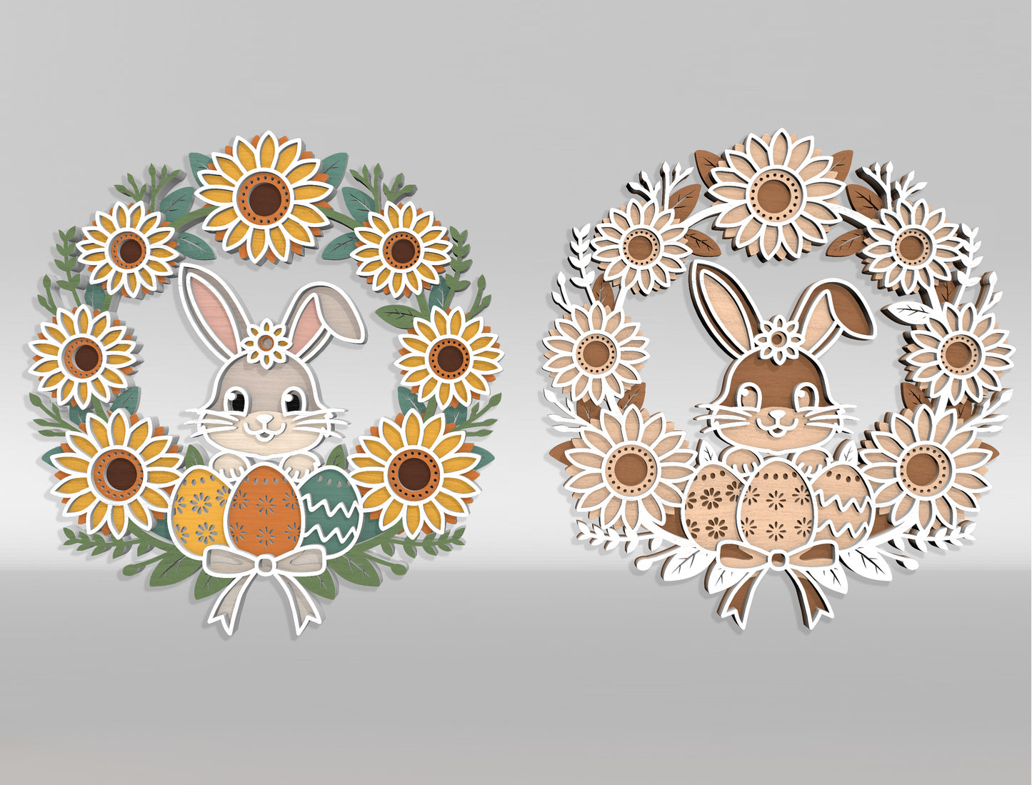 Bunny Floral Wreath Sign SVG Bundle 10 Easter Designs for LightBurn and xTool