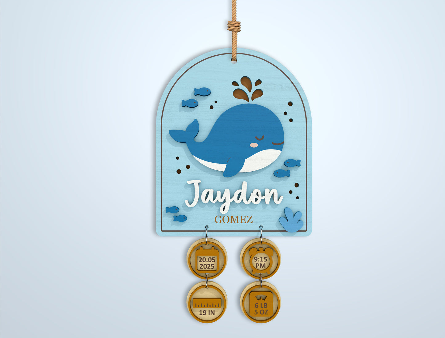 Baby Birth Stats Sign Bundle SVG File for Glowforge and xTool
