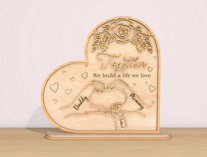 Family Hands Heart Sign SVG Bundle Together We Build for Glowforge