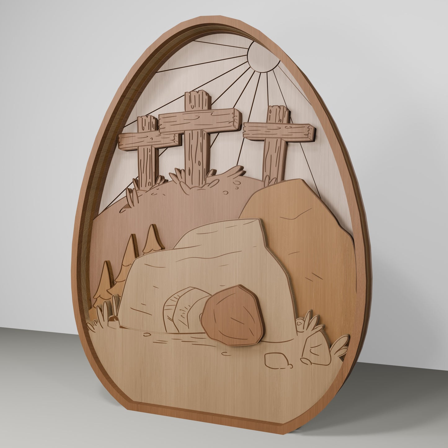 Christian Easter Jesus Cross Tabletop Scene Set SVG for LightBurn and xTool