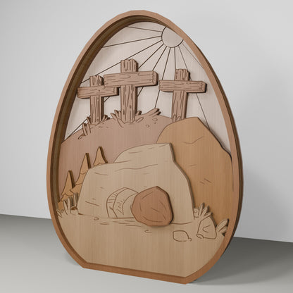 Christian Easter Jesus Cross Tabletop Scene Set SVG for LightBurn and xTool