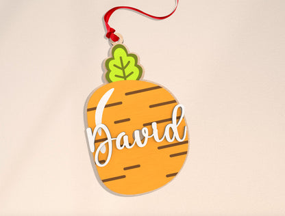 Easter Carrot Alphabet Name Tag SVG Bundle 26 Letters for Glowforge