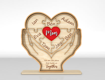Family Hands Custom Name Sign SVG for xTool and LightBurn