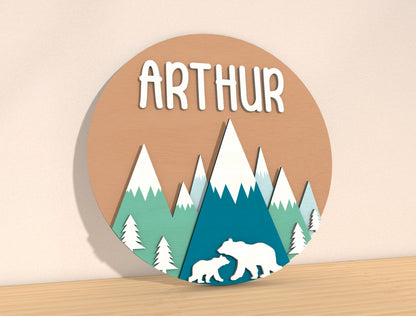 Mountain Name Sign SVG for Glowforge and xTool Laser Cut File