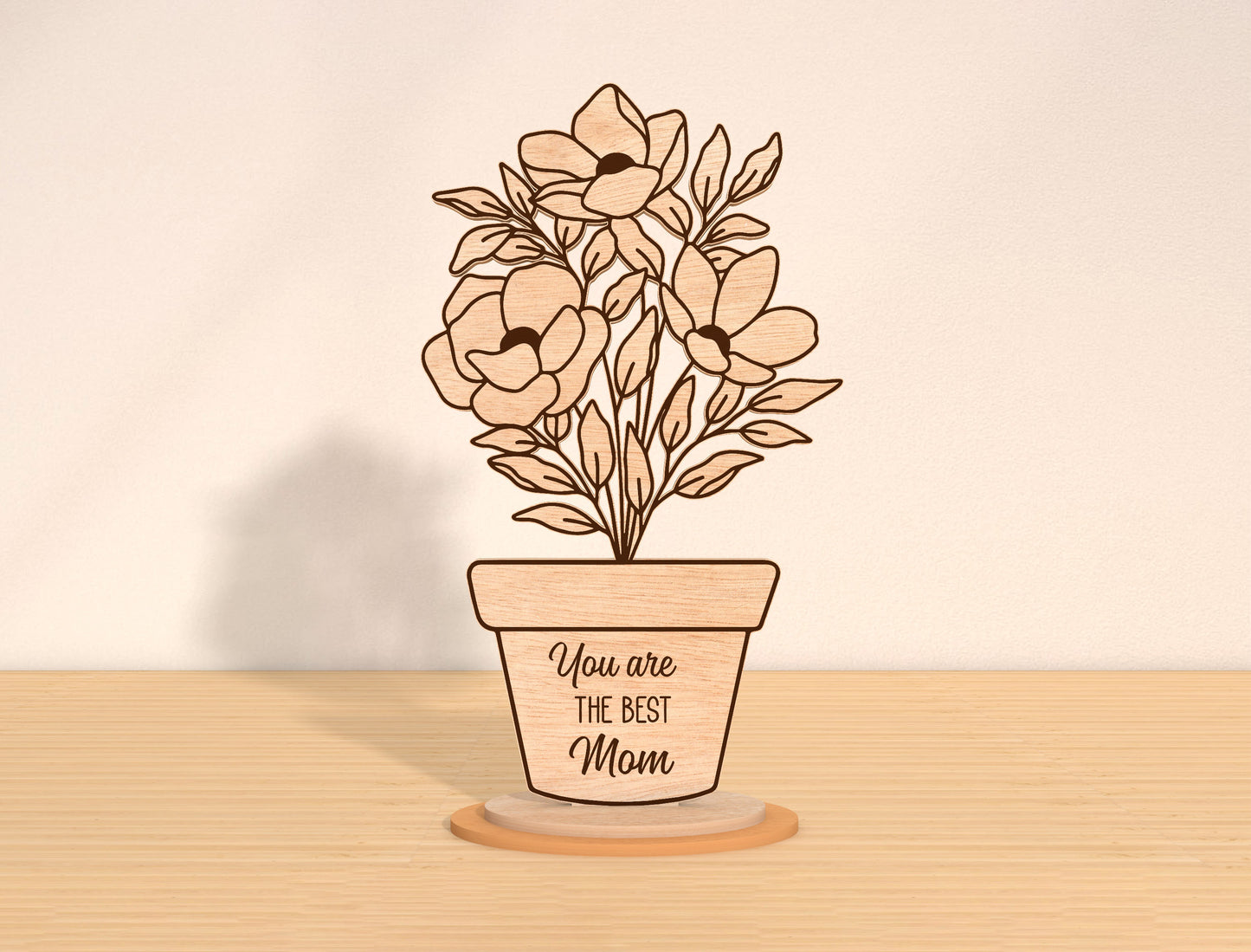 Mom Flower Pot Sign SVG Bundle Mother's Day for LightBurn and xTool