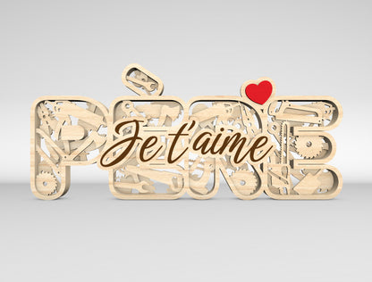Dad Multilayer Name Sign SVG Laser Cut File for Glowforge and LightBurn
