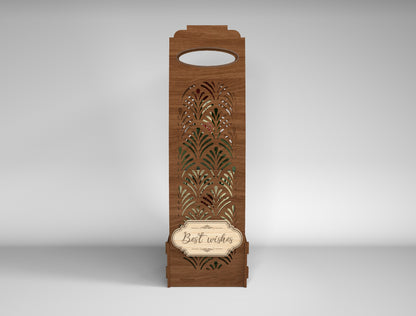 Wooden Wine Bottle Gift Box Bundle SVG Laser Cut File for xTool and Glowforge
