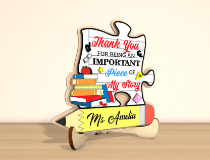 Teacher Appreciation Tabletop Sign SVG Bundle Laser Cut File for Glowforge and LightBurn
