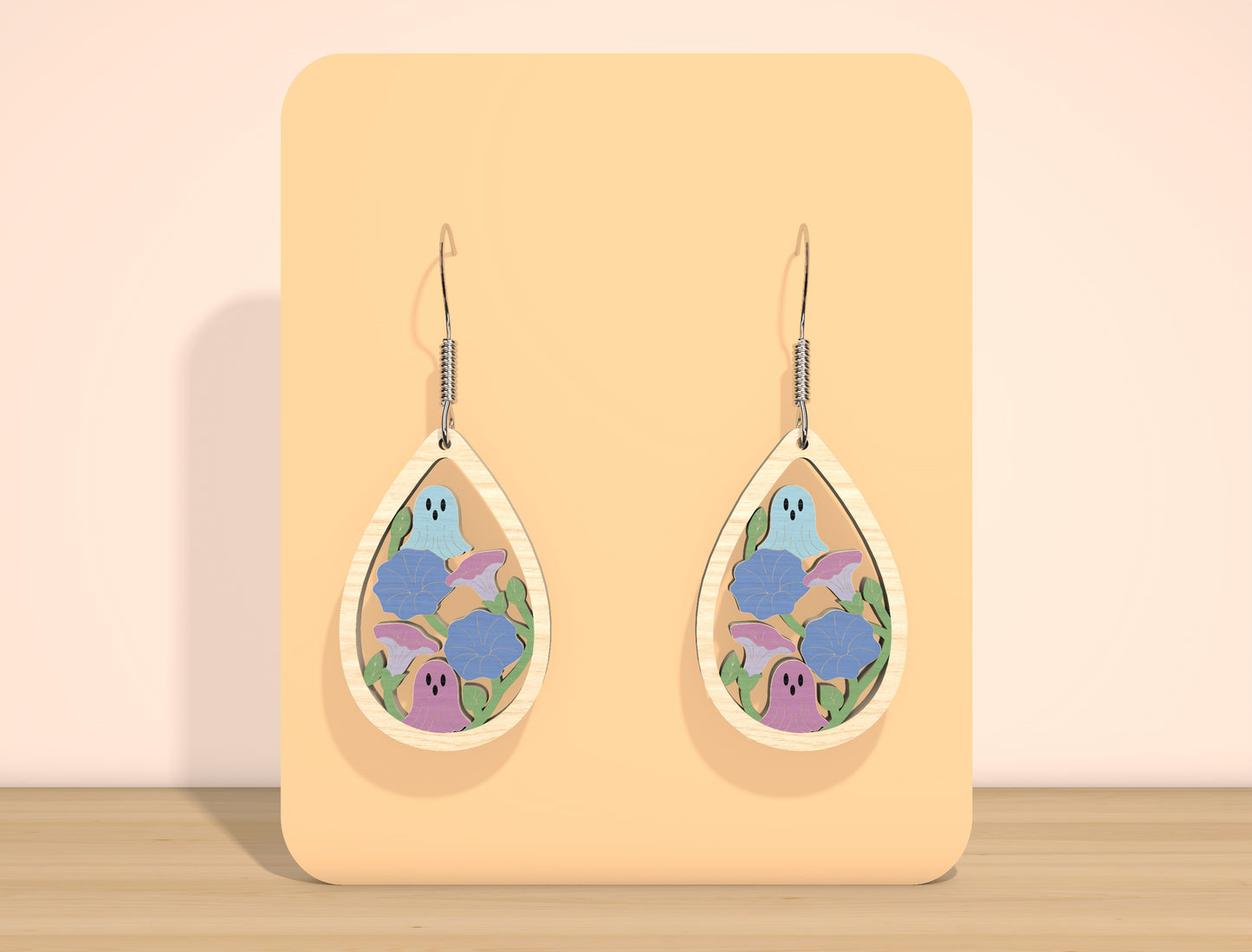 Ghost Floral Earrings SVG Bundle for Glowforge xTool LightBurn 7 Designs