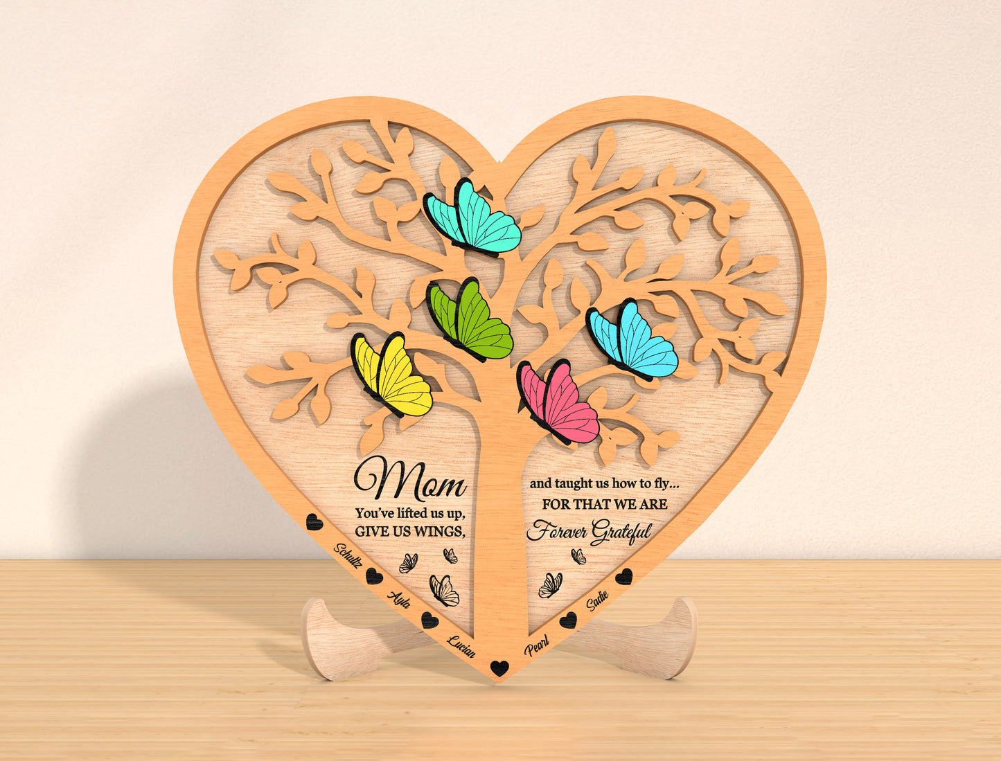 Personalized Mom Butterfly Sign SVG Bundle for Glowforge and xTool