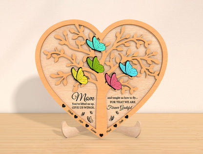 Personalized Mom Butterfly Sign SVG Bundle for Glowforge and xTool