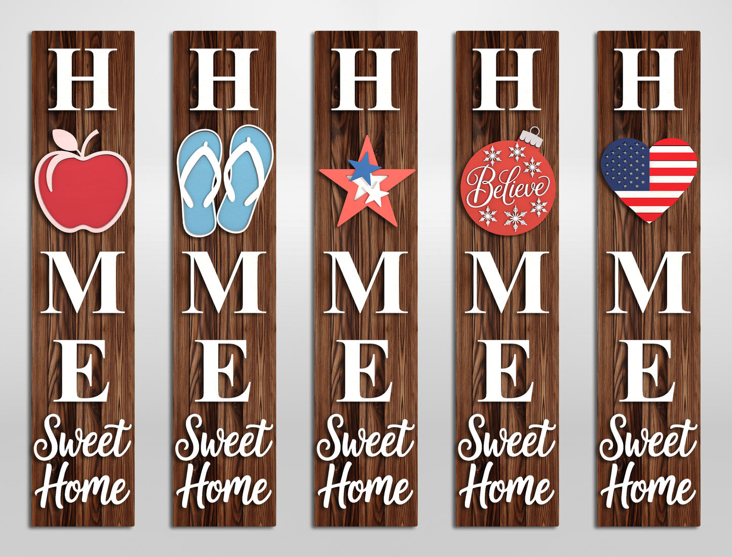 Home Sweet Home Interchangeable Sign SVG Bundle for Glowforge and xTool