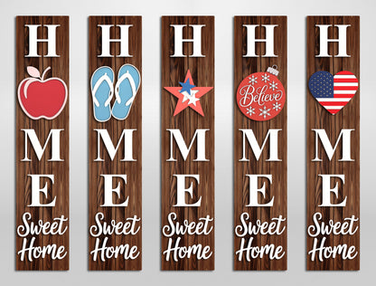 Home Sweet Home Interchangeable Sign SVG Bundle for Glowforge and xTool