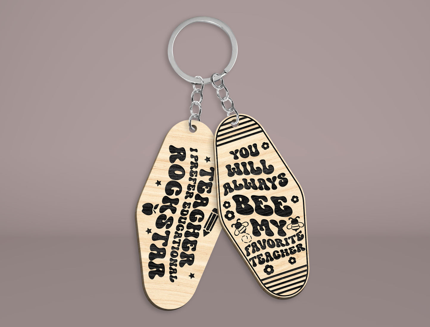 Teacher Motel Keychain SVG Bundle Laser Cut File for xTool and Glowforge