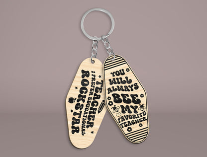 Teacher Motel Keychain SVG Bundle Laser Cut File for xTool and Glowforge