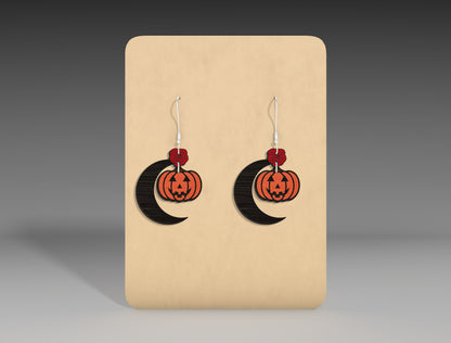 Halloween Moon Earrings SVG Bundle 12 Designs for Glowforge LightBurn xTool