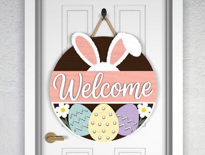 Easter Door Hanger Bundle SVG 9 Spring Welcome Designs for LightBurn and xTool