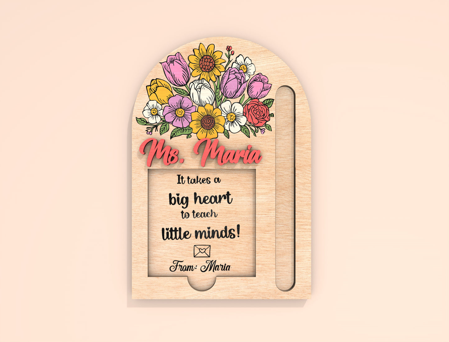 Personalized Teacher Sticky Note Holder SVG Bundle Laser Cut File for Glowforge and LightBurn