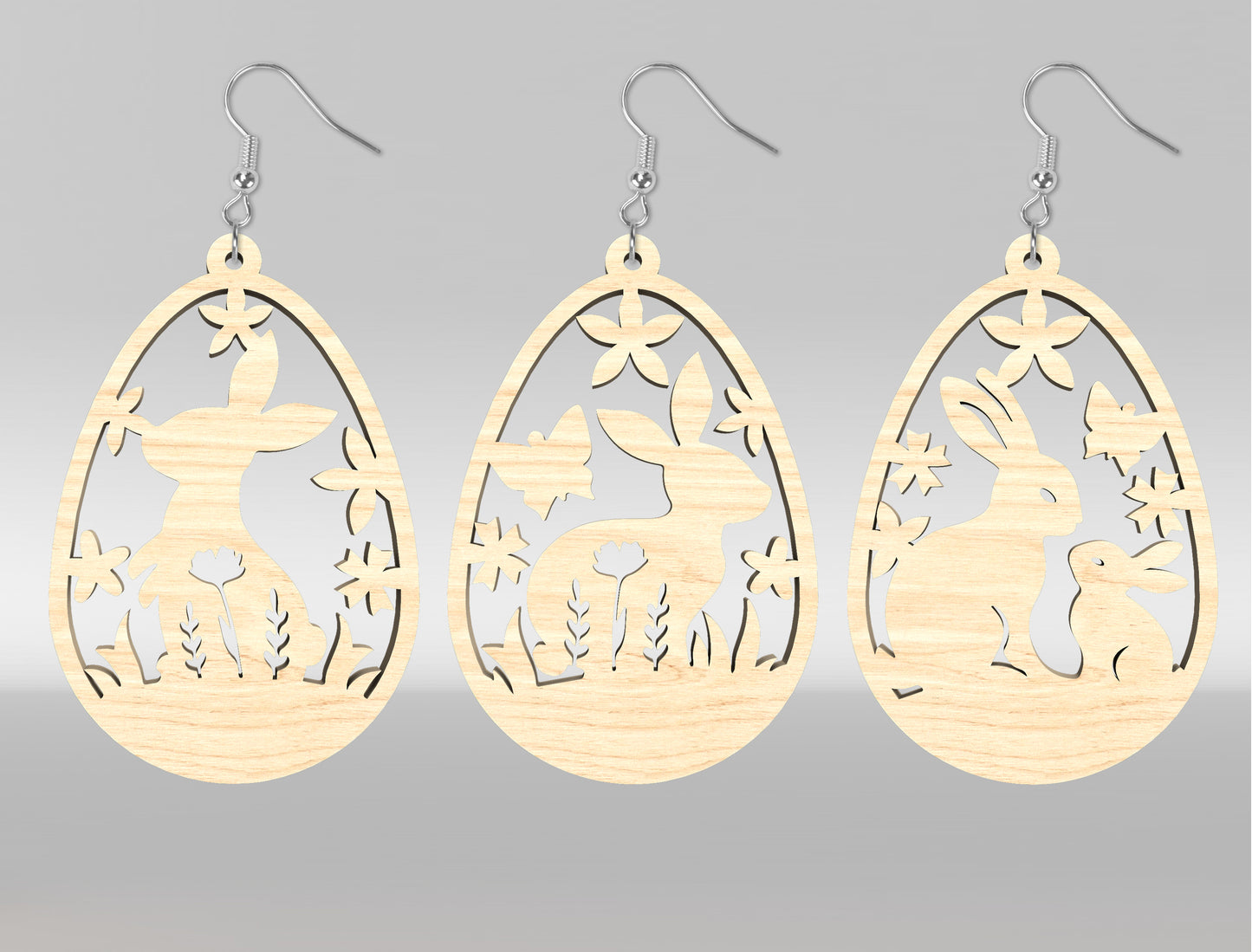 Easter Bunny Earring SVG Bundle Wooden Jewelry 15 Designs for LightBurn