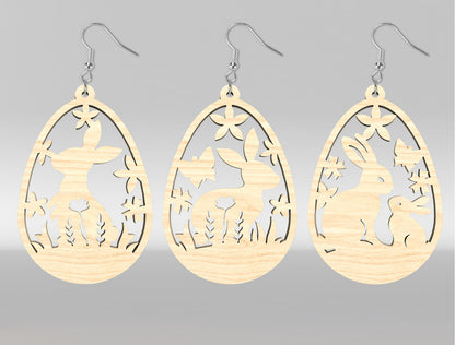 Easter Bunny Earring SVG Bundle Wooden Jewelry 15 Designs for LightBurn