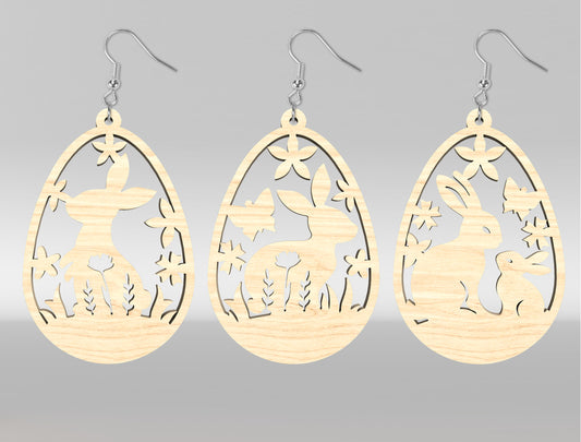 Easter Bunny Earring SVG Bundle Wooden Jewelry 15 Designs for LightBurn