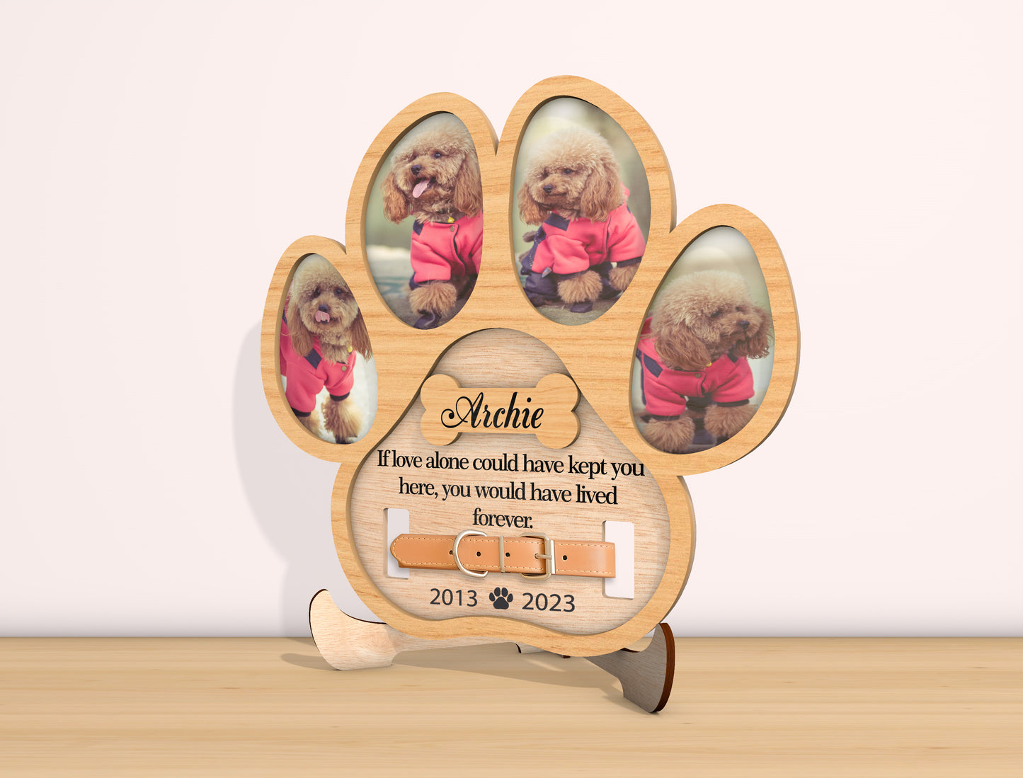 Dog Paw Photo Memorial SVG Laser Cut File for Glowforge