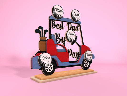 Personalized Golf Cart Dad Sign SVG Laser Cut File for Glowforge and LightBurn